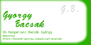 gyorgy bacsak business card